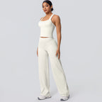 Volupie Diagonal Flow Racer Set | Top Racerback + Pantalón Wide Leg