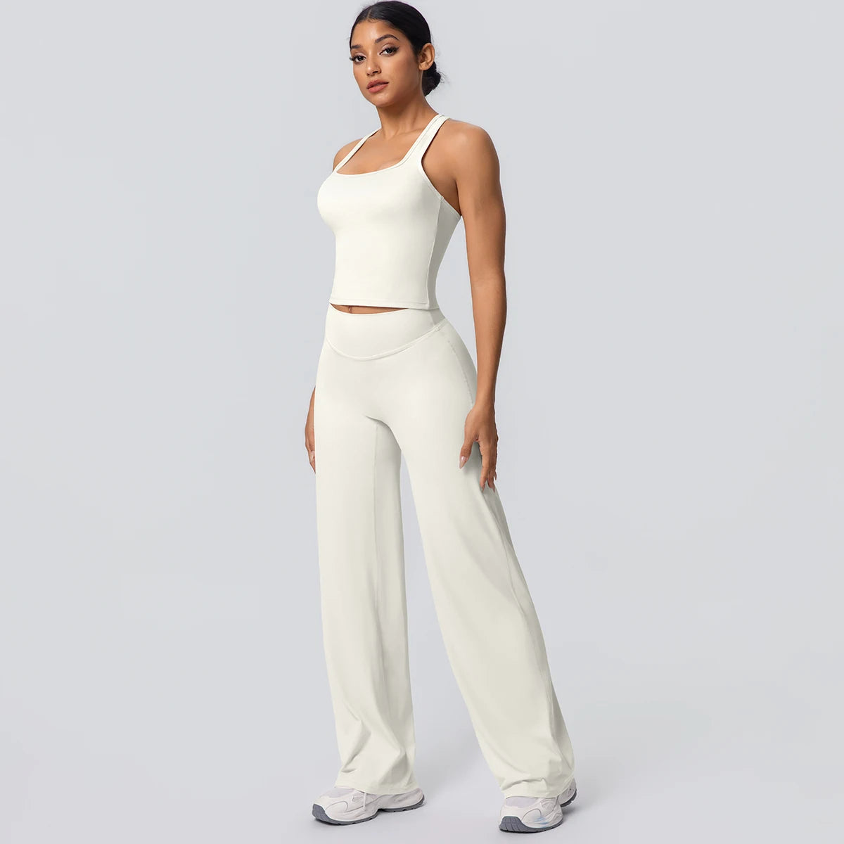 Volupie Diagonal Flow Racer Set | Top Racerback + Pantalón Wide Leg