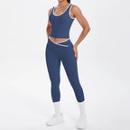 High Quality Four-Way Stretch Gym Fitness Sets for Women Solid Pattern Yoga Bra & Leggings Plus Size Sports Outfit for Workout