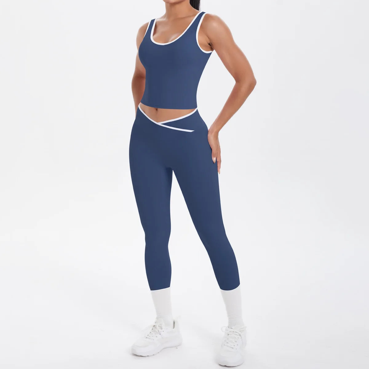 High Quality Four-Way Stretch Gym Fitness Sets for Women Solid Pattern Yoga Bra & Leggings Plus Size Sports Outfit for Workout