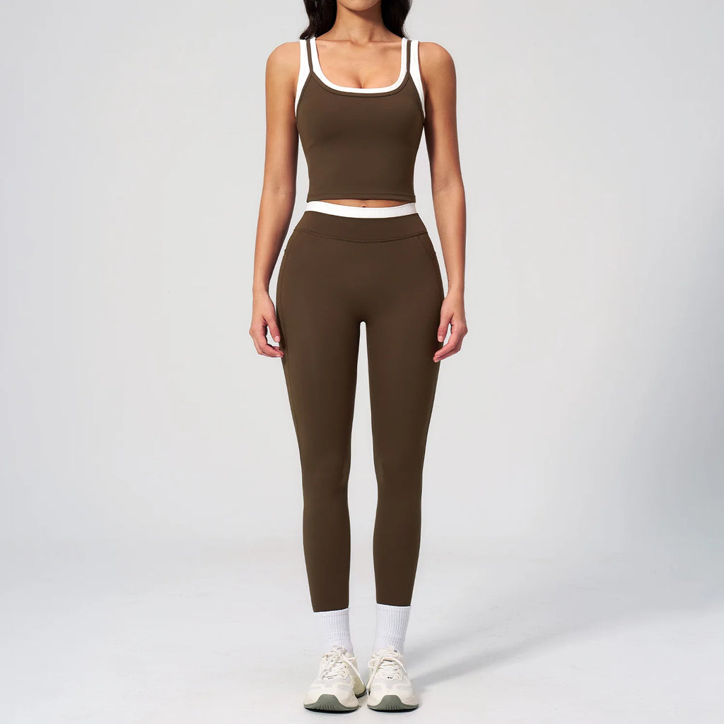 Wholesale Naked Feeling Yoga Set Women 2 Piece Set High Waist Seamless Fitness Workout Sportswear Outfit