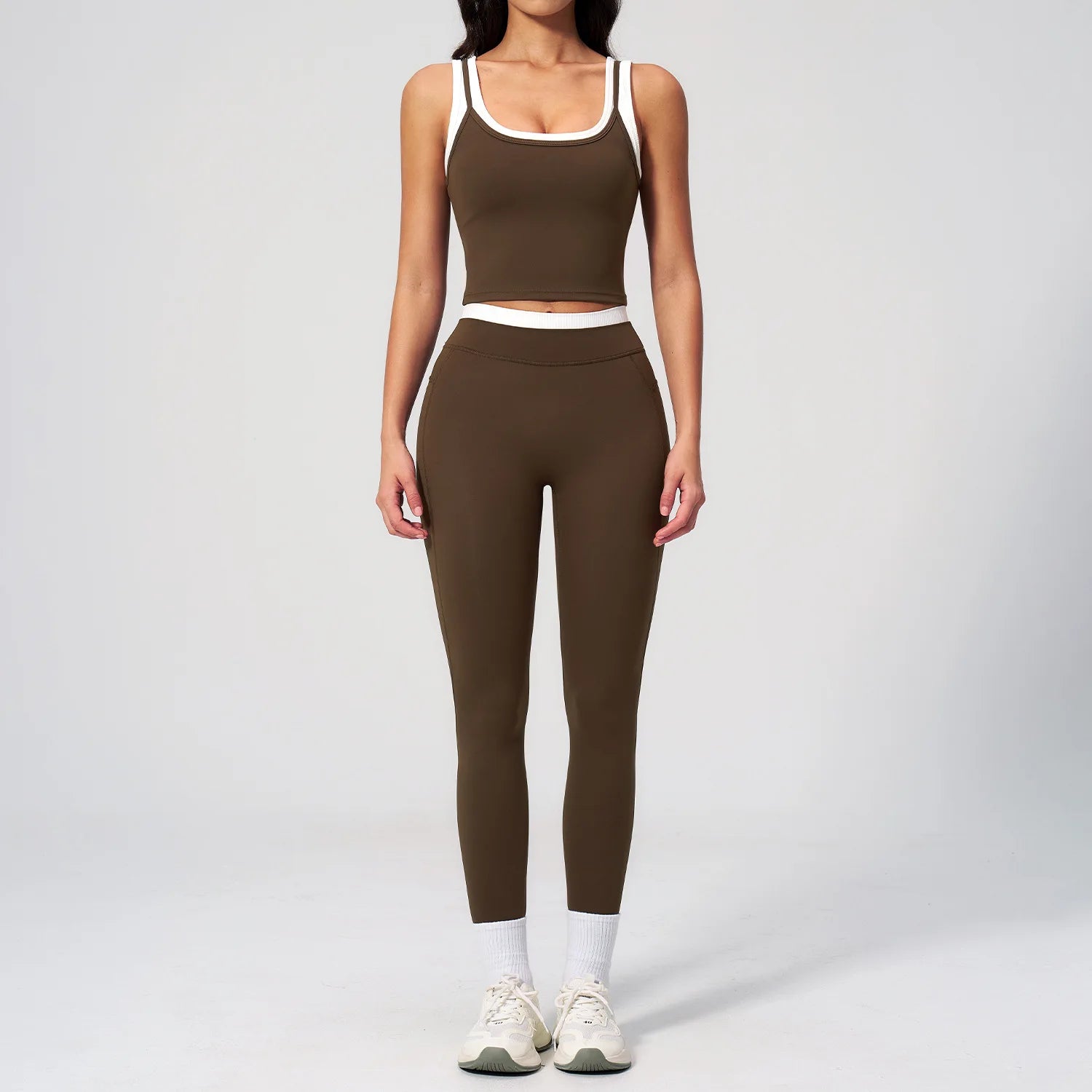 Wholesale Naked Feeling Yoga Set Women 2 Piece Set High Waist Seamless Fitness Workout Sportswear Outfit