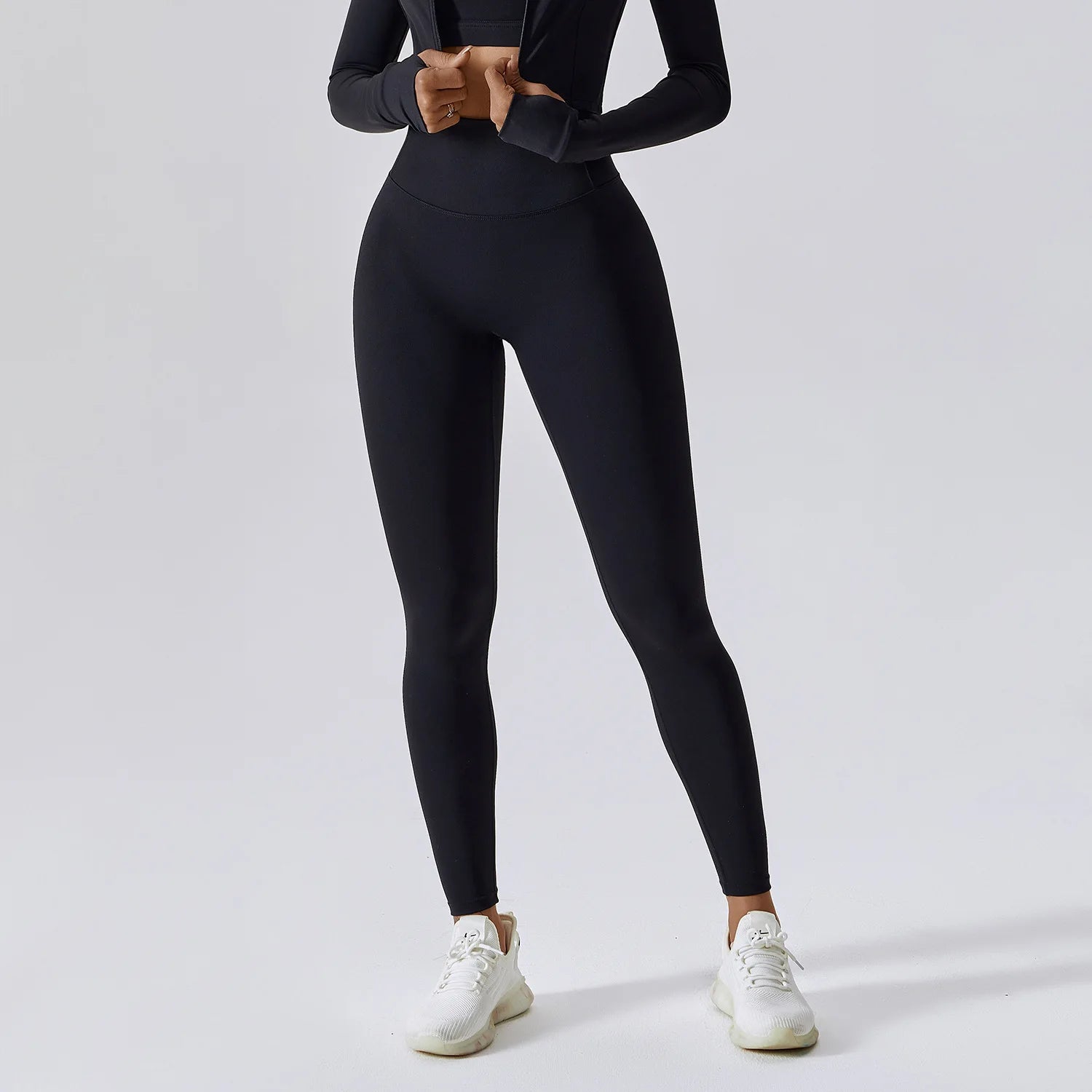 Women's High Waist Seamless Yoga Leggings Breathable Gym Clothing Elastic Waist Wholesale Scrunch Butt Push Leggings Solid