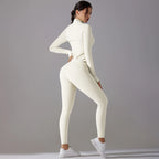 High Quality Women's Quick Dry Yoga Sports Suit Fashionable Slim Gym Fitness Zipper Track Leggings Breathable Lightweight Jacket