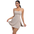 Custom Women's Sleeveless Moisture Wicking Tennis Dresses Flared Pleated Golf Jumpsuit Gym Skirts for Sports Wear