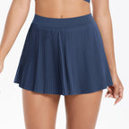 High Quality Casual Pleated Sports Skirt with Quick Drying Side Pockets Anti-Slip Fitness Skirt for Tennis Gym Wear Front Logo