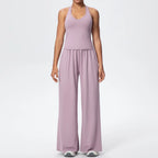 2025 Women's Clothing Athleisure Tracksuits Women Wide-leg Joggers Loose Pants Jumpsuit Female Dance Sets Outfit 2PCS SETS