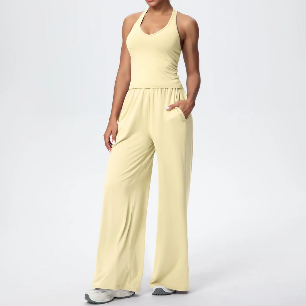 2025 Women's Clothing Athleisure Tracksuits Women Wide-leg Joggers Loose Pants Jumpsuit Female Dance Sets Outfit 2PCS SETS