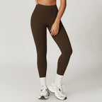 Women's High Waist Seamless Yoga Leggings Breathable Gym Clothing Elastic Waist Wholesale Scrunch Butt Push Leggings Solid